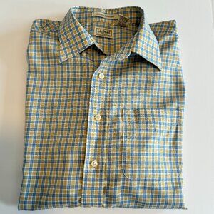 L.L. Bean Wrinkle-Free Kennebunk Sport Shirt Large Short Sleeve